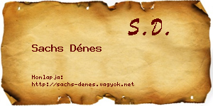 Sachs Dénes névjegykártya